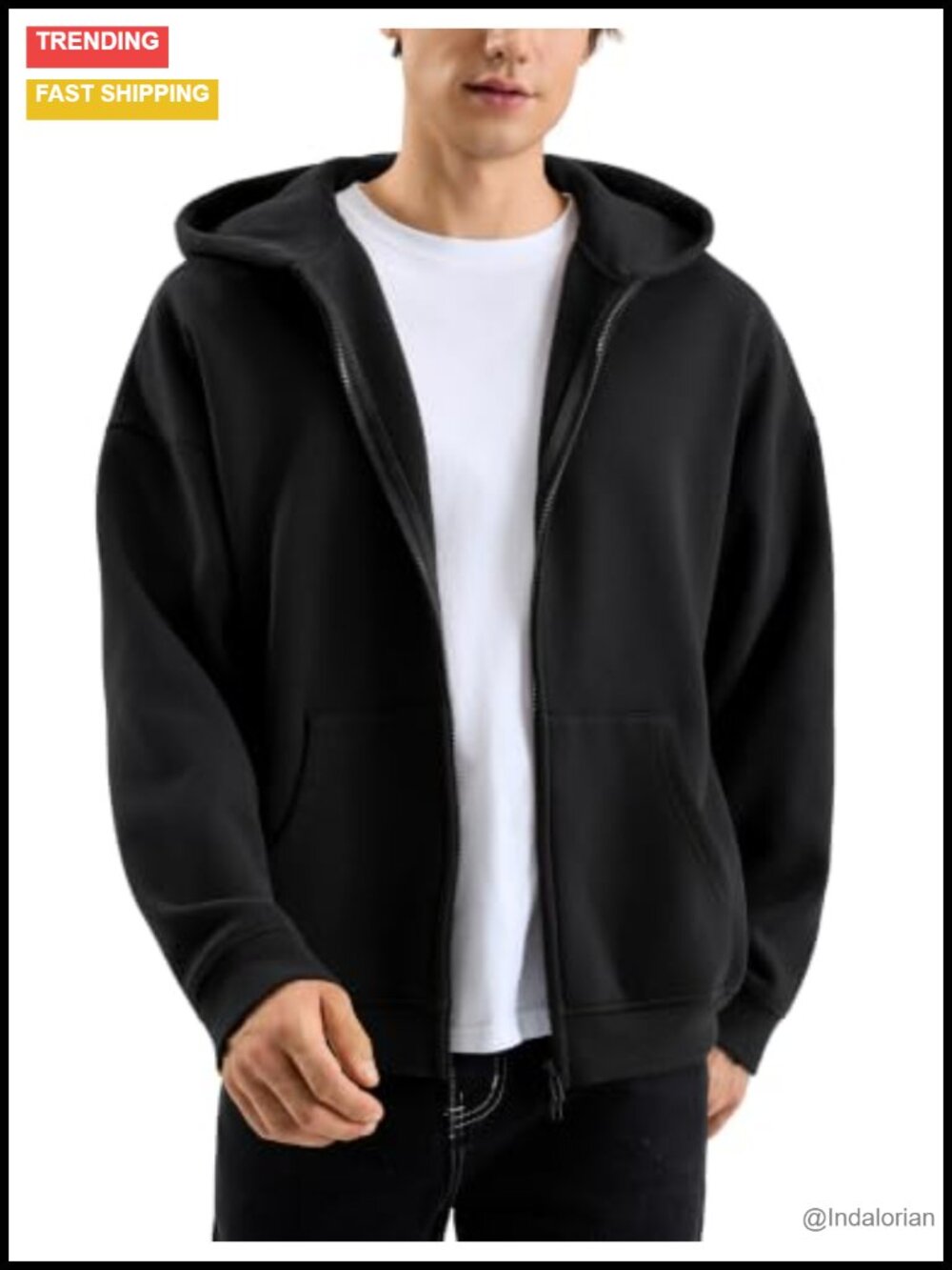 Oversized Heavyweight Fleece Zip Up Hoodie 320GSM Cotton Unisex